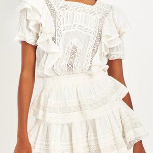 LoveShackFancy Stella Ruffle Mini Dress